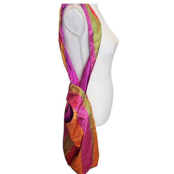 Tabitha Cambodia Handmade‎ Handwoven Silk Stripe Colorful Shoulder Purse Bag - Picture 6 of 11